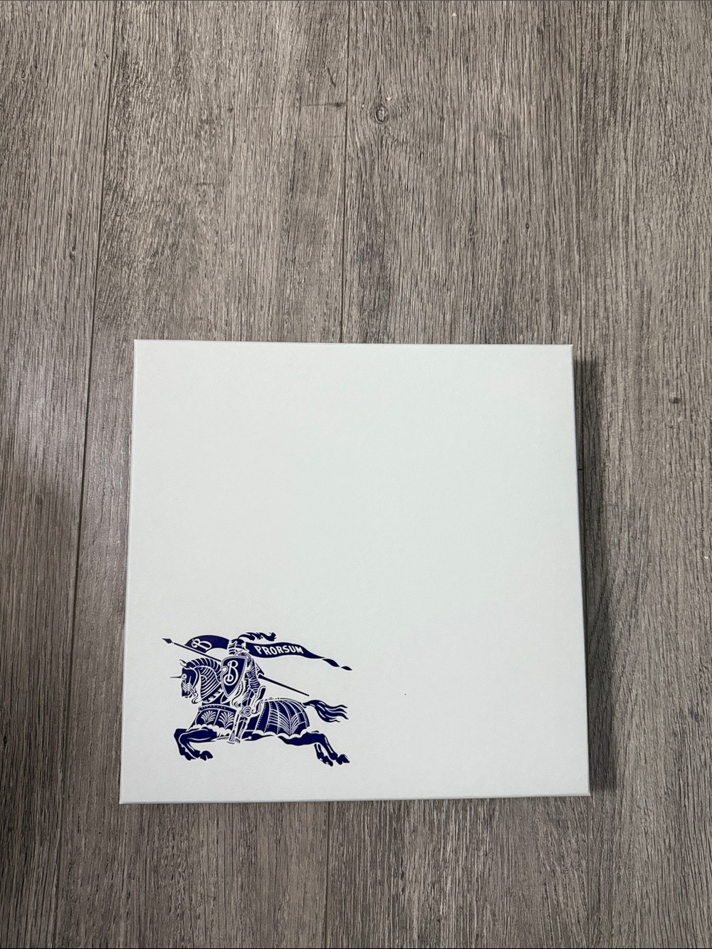 Authentic New Burberry White Gift/Storage/Dust Box with Navy Blue Knight Logo